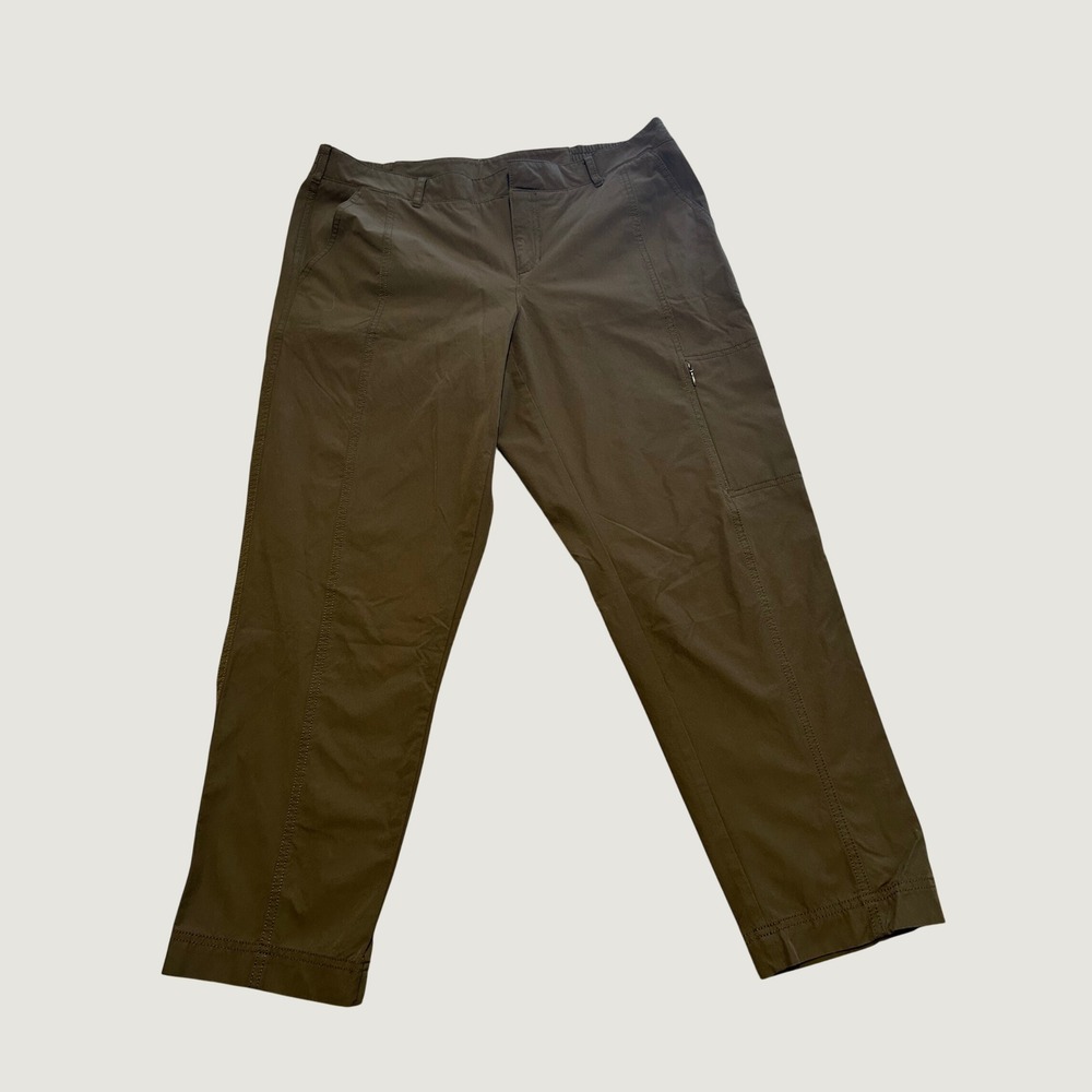 Kirkland Signature Travel Pant Women 10 Olive Green Excellent Stretch Nylon